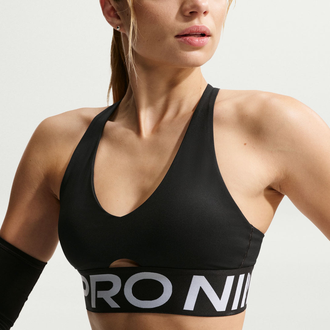 Nike Damen Pro Sculpt gepolsterter Sport-BH mit mittlerem Halt – Schwarz/Weiß/Weiß