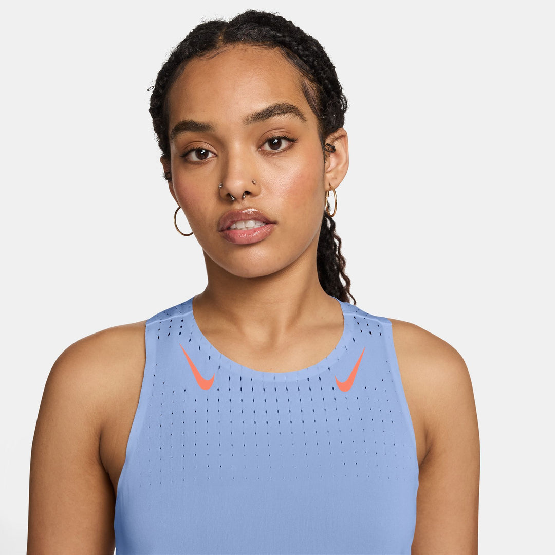 Nike Womens Dri-FIT ADV Aeroswift Singlet - Aluminium/Atomic Pink - FA26