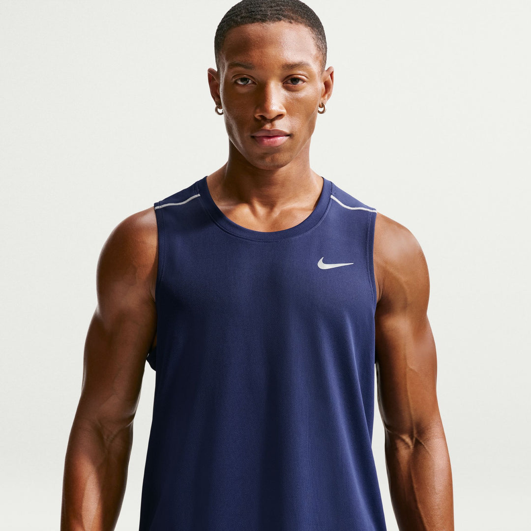 Nike Mens Dri-FIT Miler Tank - Midnight Navy/Reflective Silver - SP26