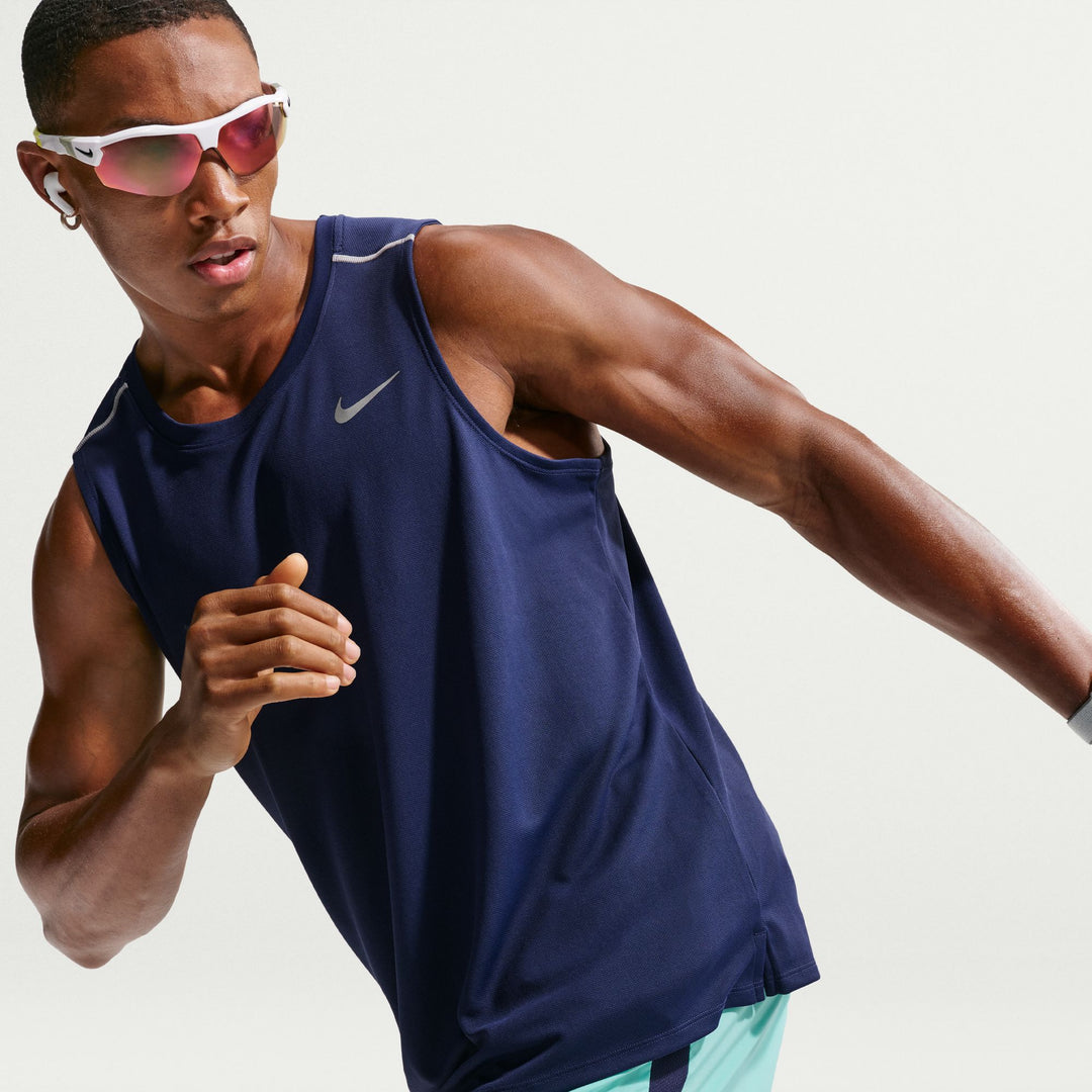 Nike Mens Dri-FIT Miler Tank - Midnight Navy/Reflective Silver - SP26