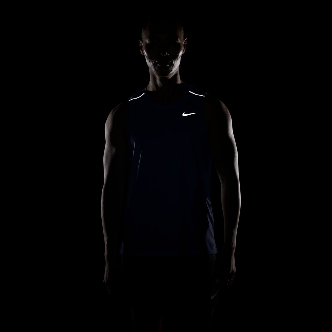 Nike Mens Dri-FIT Miler Tank - Midnight Navy/Reflective Silver - SP26