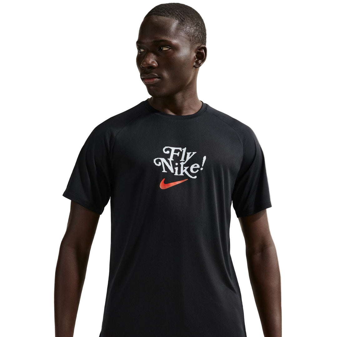 Nike Herren Stride Dri-FIT ADV SS Grafik-T-Shirt – Schwarz