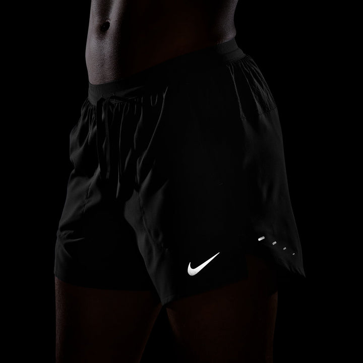 Short Nike Dri-FIT 5" pour hommes - Noir/Argent réfléchissant - HO25