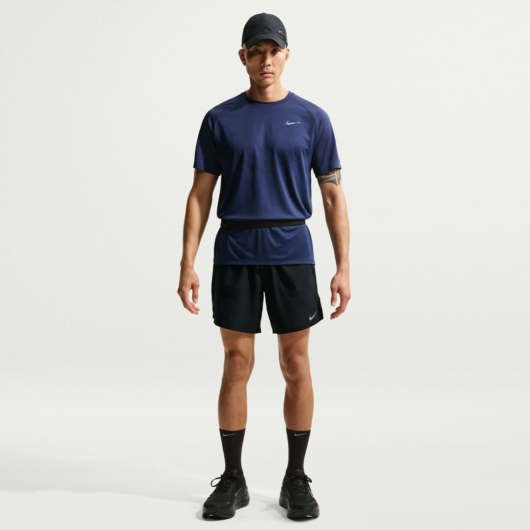 Nike Herren Dri-FIT 7" Brief-Lined Stride Short - Schwarz/Reflektierendes Silber