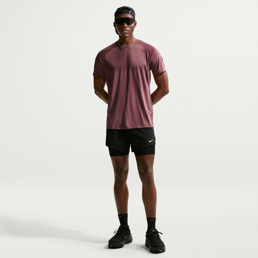 Short Nike Dri-FIT 5" Hybrid Stride pour hommes - Noir/Argent réfléchissant