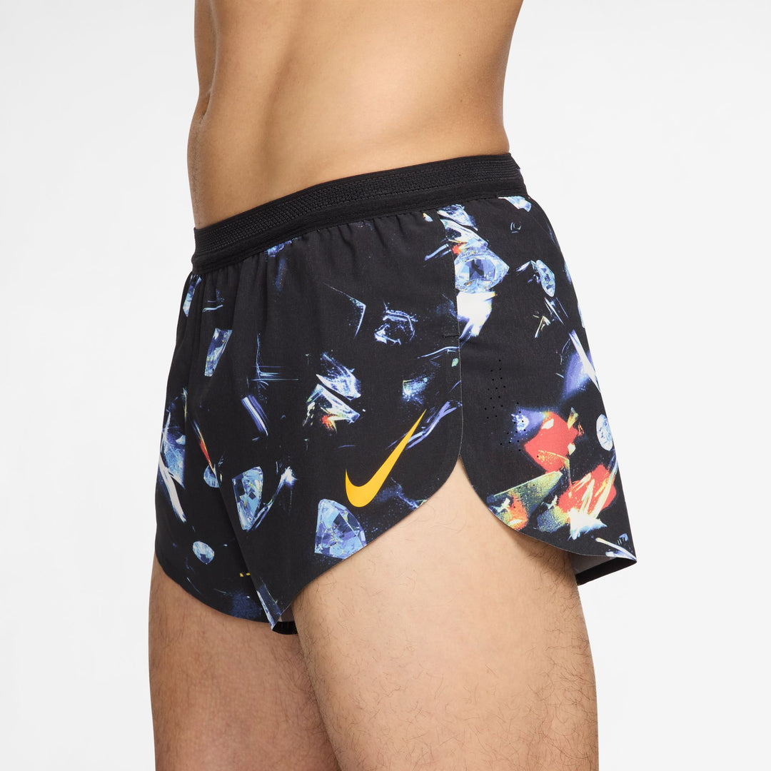 Nike Mens Dri-FIT ADV 2" Brief-Lined Aeroswift Short - Black/Laser Orange - HO25