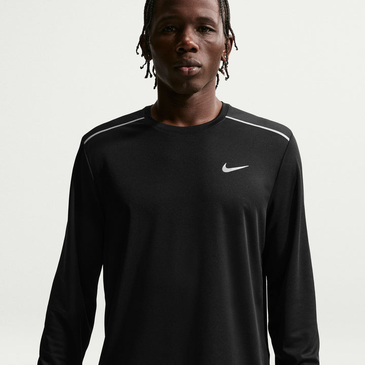 Nike Mens Miler Dri-FIT L/S Running Top - Black/Reflective Silver - SP26