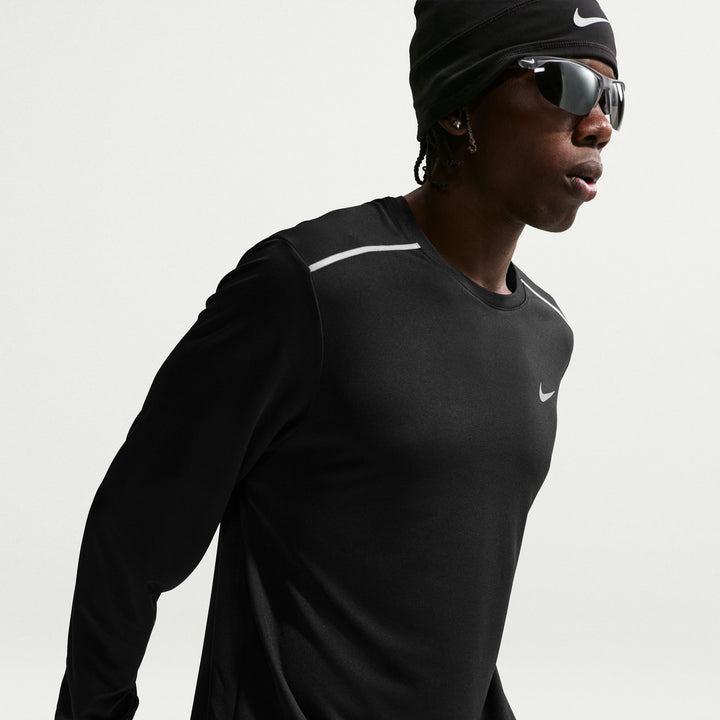 Nike Mens Miler Dri-FIT L/S Running Top - Black/Reflective Silver - SP26