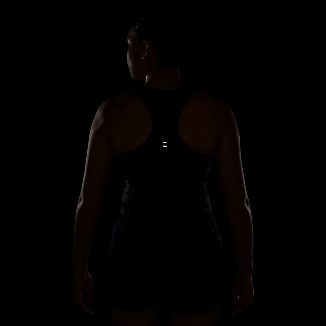 Nike Womens Dri-FIT ADV Running Tank Top - Black/Reflective Silver/White - HO25