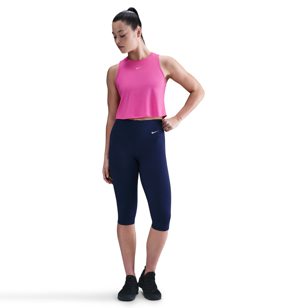 Nike One Classic Womens Dri-FIT Cropped Tank Top - Playful Pink/White