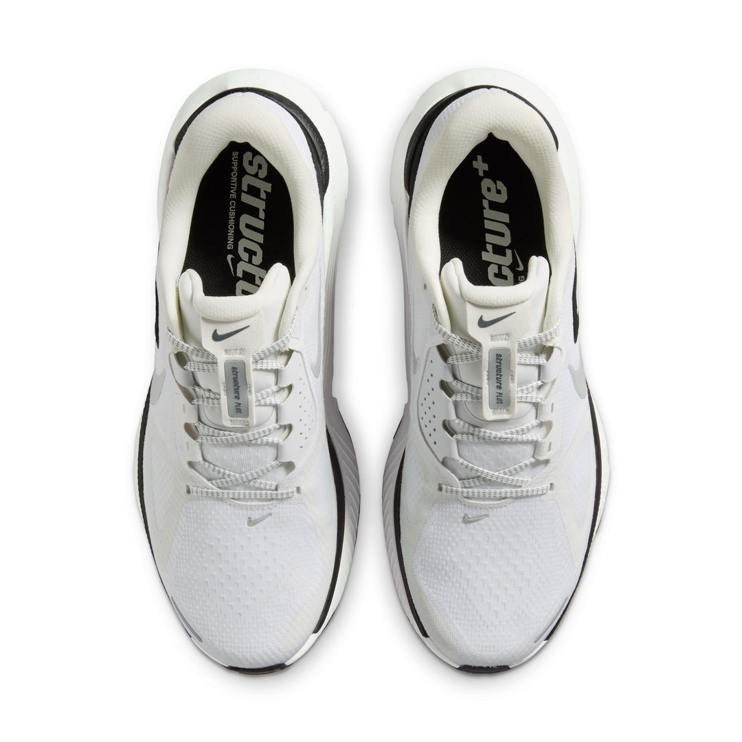 Nike Mens Structure Plus - Summit White/Metallic Silver/Black - Stability - SU26