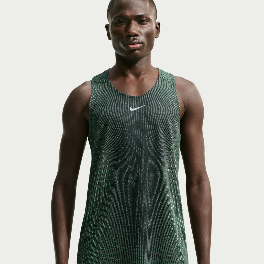 Nike Mens Stride Aero-FIT Running Tank - Black/Light Green Spark/Reflective Silver - SP26