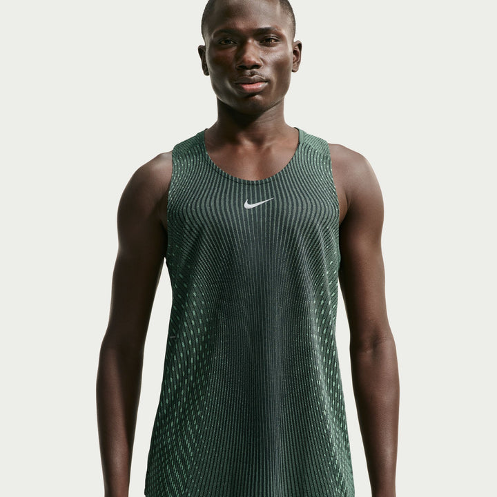 Nike Mens Stride Aero-FIT Running Tank - Black/Light Green Spark/Reflective Silver - SP26