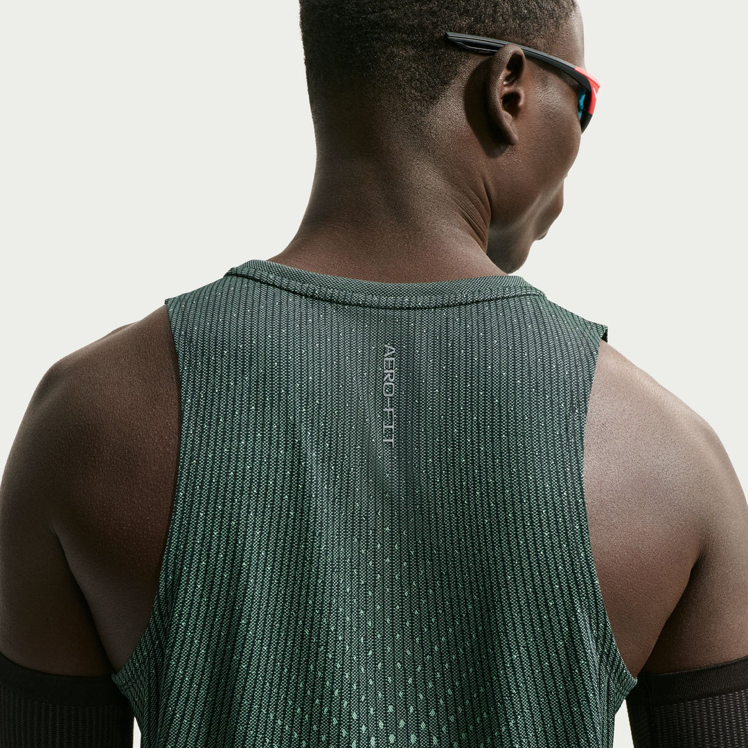 Nike Mens Stride Aero-FIT Running Tank - Black/Light Green Spark/Reflective Silver - SP26