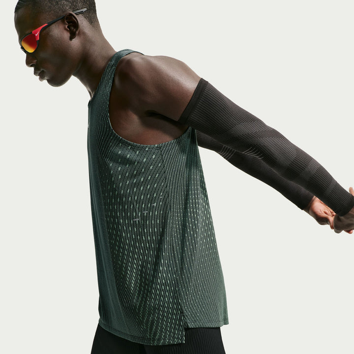 Nike Mens Stride Aero-FIT Running Tank - Black/Light Green Spark/Reflective Silver - SP26