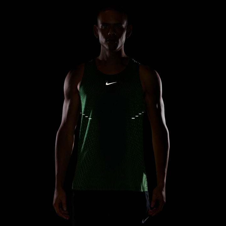 Nike Mens Stride Aero-FIT Running Tank - Black/Light Green Spark/Reflective Silver - SP26