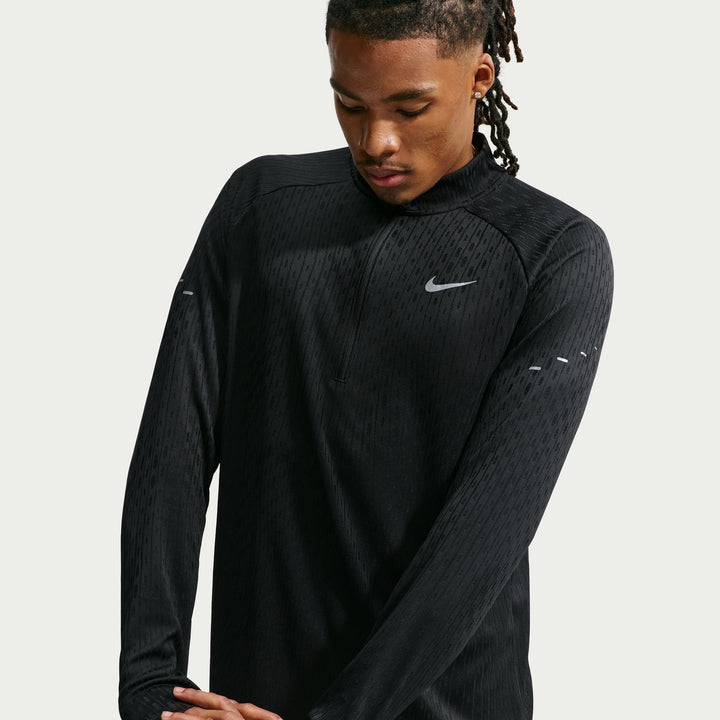 Nike Mens Stride Aero-FIT 1/2 Zip Mid Layer - Black/Reflective Silver