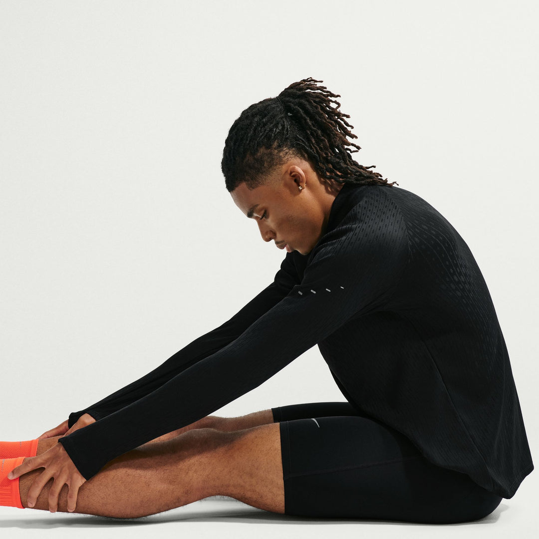 Nike Mens Stride Aero-FIT 1/2 Zip Mid Layer - Black/Reflective Silver