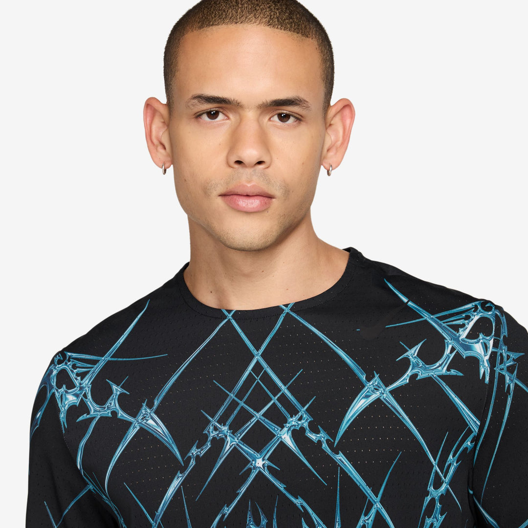 Nike Mens Dri-FIT ADV AeroSwift Printed Running Tee - Black/White - FA26