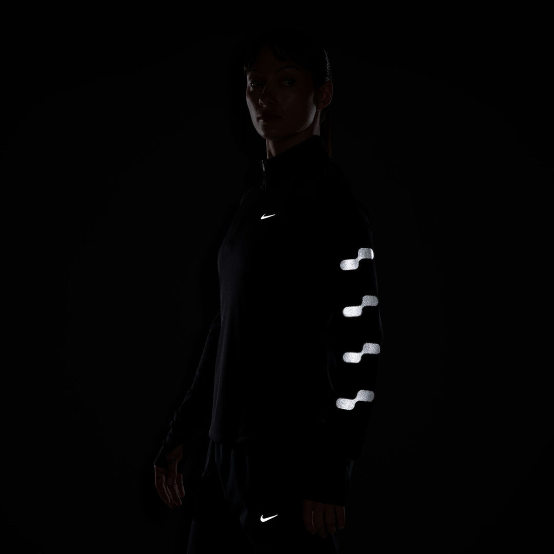 Nike Womens Tempo Flash Dri-FIT 1/2 Zip Running Top - Black/Reflective Silver