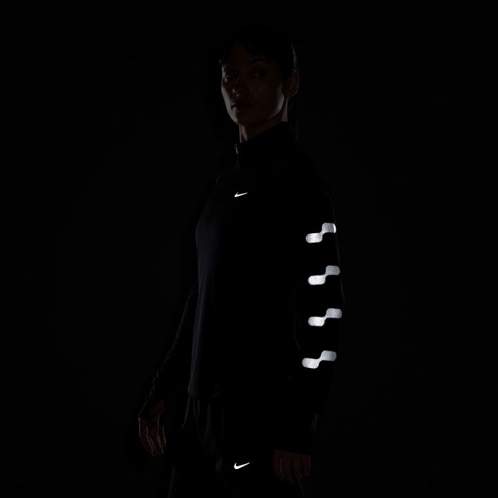 Nike Womens Tempo Flash Dri-FIT 1/2 Zip Running Top - Black/Reflective Silver