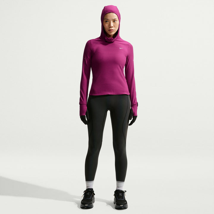 Nike Swift Womens Therma-FIT L/S Hooded Running Top - True Berry/Reflective Silver - HO26