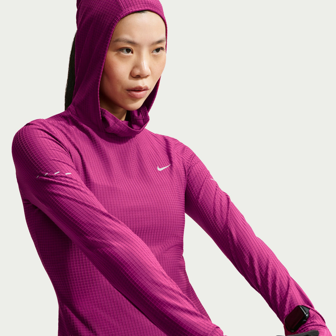 Nike Swift Womens Therma-FIT L/S Hooded Running Top - True Berry/Reflective Silver - HO26