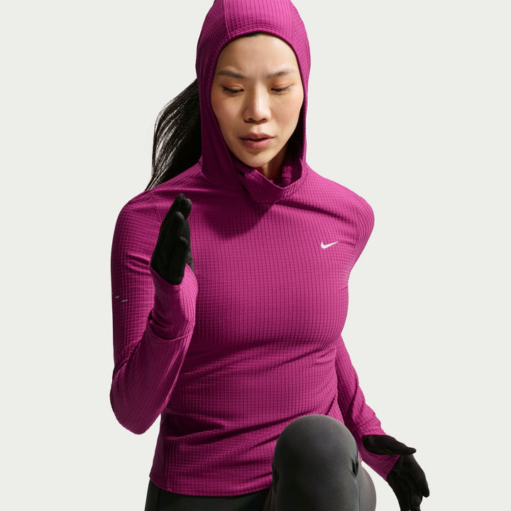 Nike Swift Womens Therma-FIT L/S Hooded Running Top - True Berry/Reflective Silver - HO26