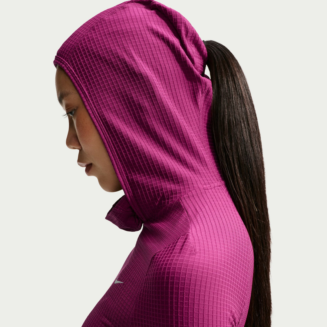 Nike Swift Womens Therma-FIT L/S Hooded Running Top - True Berry/Reflective Silver - HO26