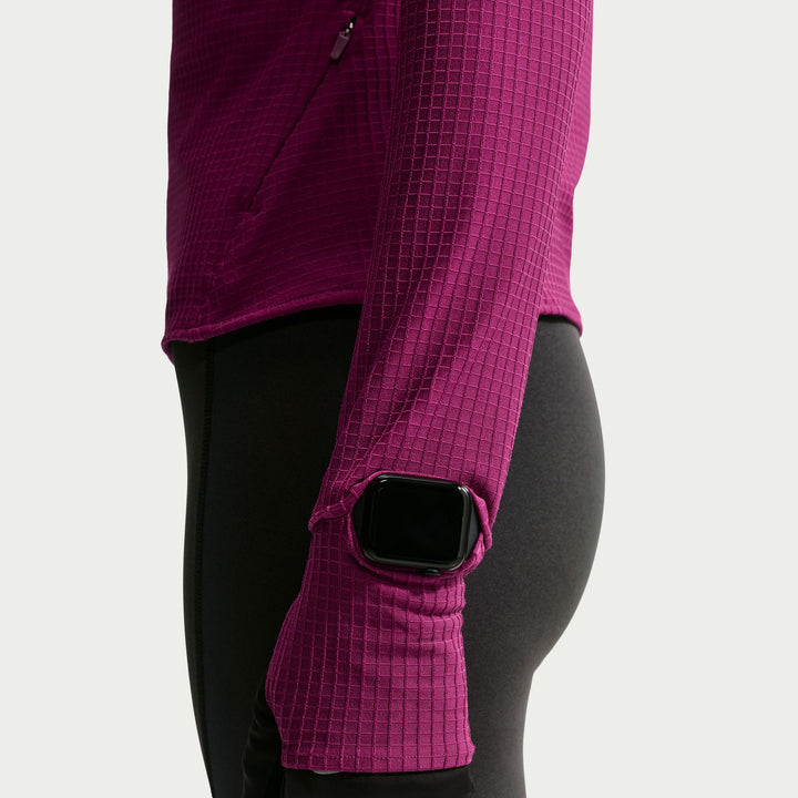 Nike Swift Womens Therma-FIT L/S Hooded Running Top - True Berry/Reflective Silver - HO26