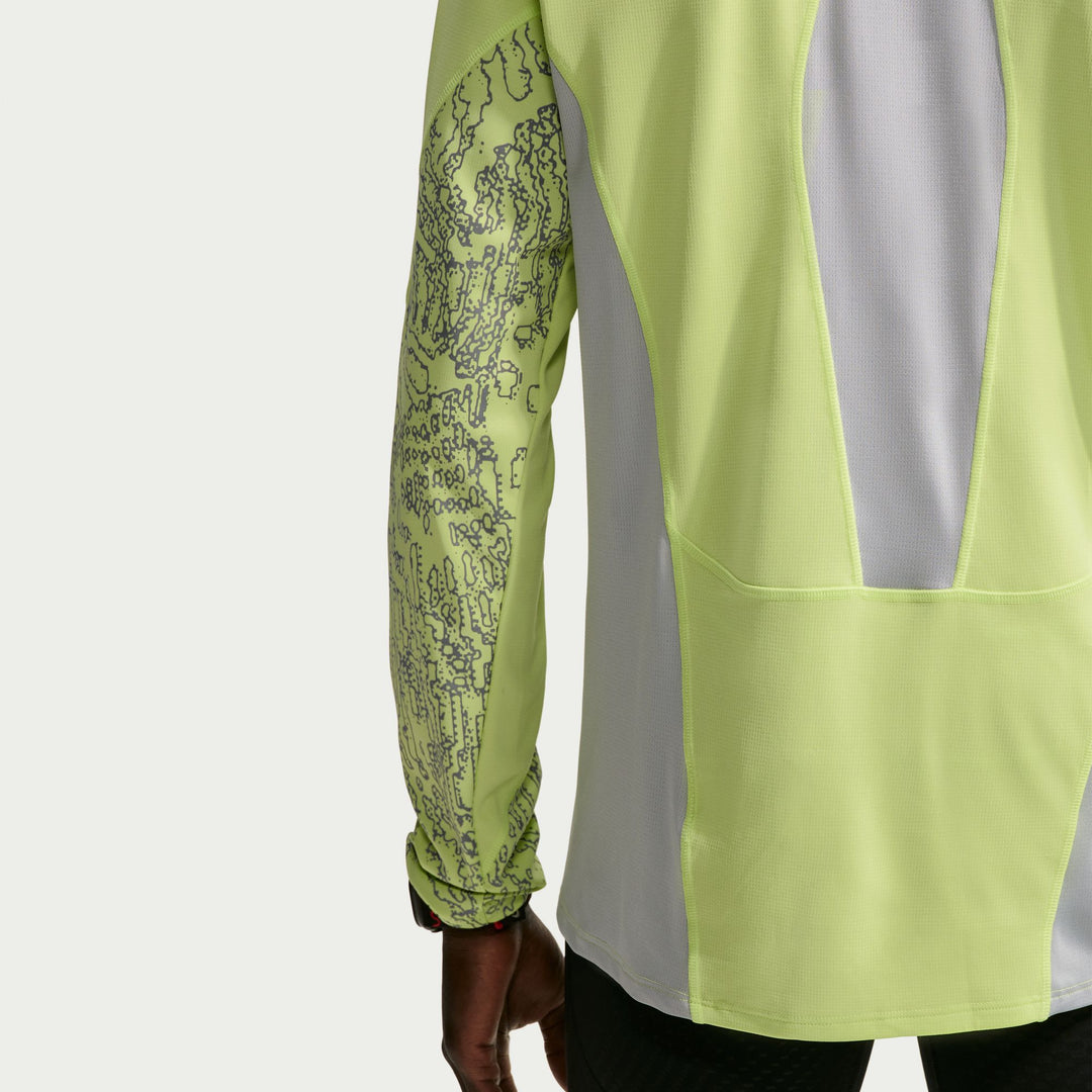 Nike Mens Dri-FIT Winterized L/S Stride Running Top - Light Lemon Twist/Grey Fog/ Reflective Silver - HO26
