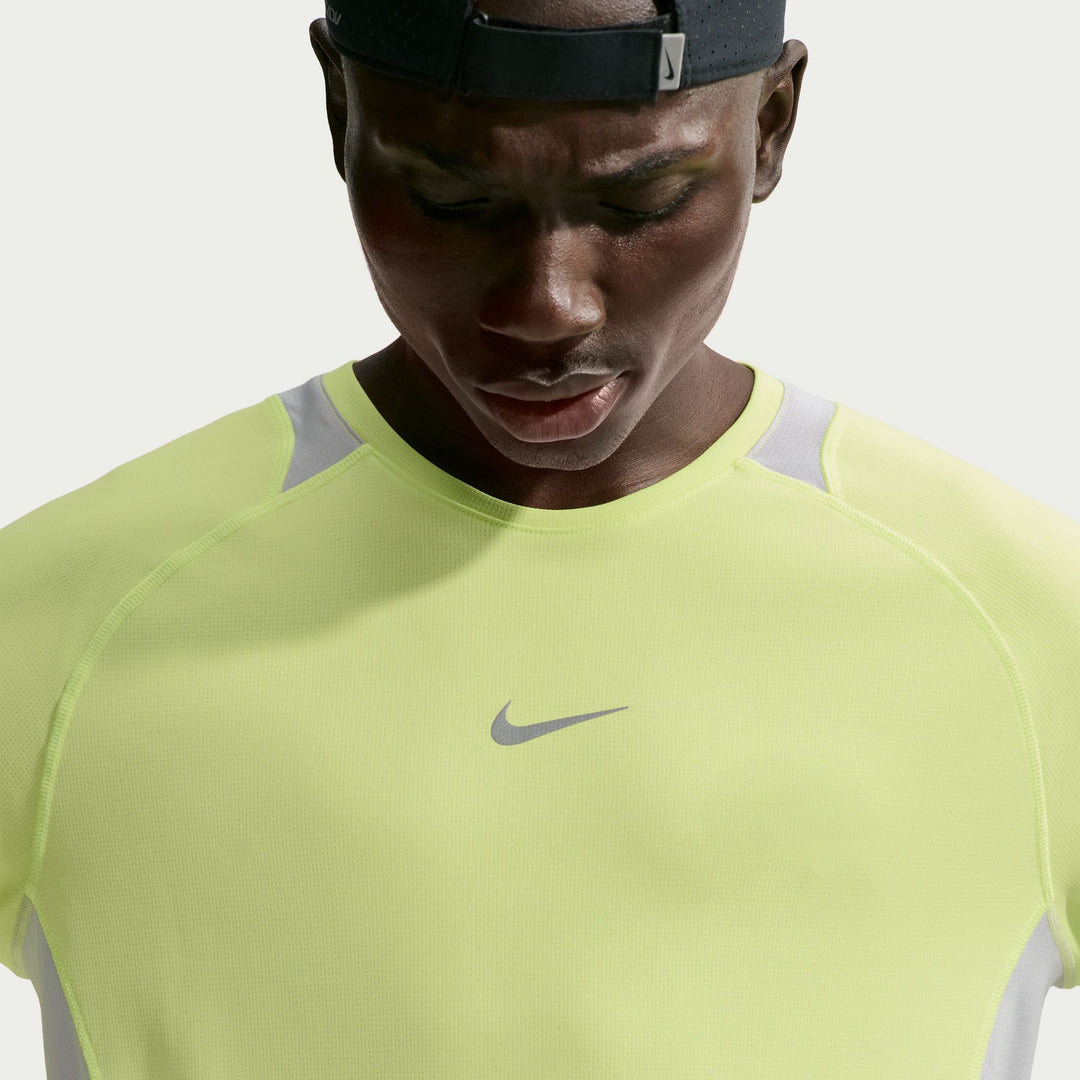 Nike Mens Dri-FIT Winterized L/S Stride Running Top - Light Lemon Twist/Grey Fog/ Reflective Silver - HO26
