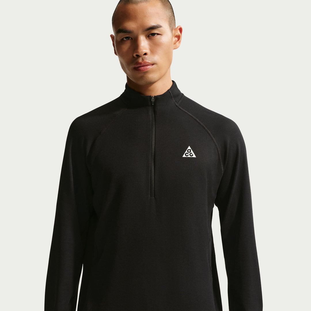 Nike Mens ACG Dri-FIT Mid-Layer 1/4 Zip Trail Running L/S Top - Black/Black
