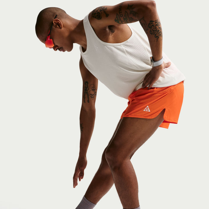 Nike Mens ACG "Trailwind" Dri-FIT ADV Trail Running Short - Safety Orange/Safety Orange/Summit White - FA26