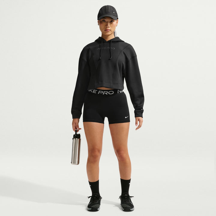 Nike Womens Pro Mid-Rise 3" Biker Shorts - Black/White - SP26