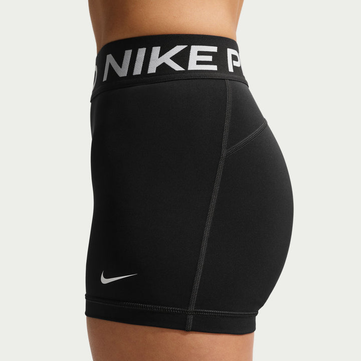 Nike Womens Pro Mid-Rise 3" Biker Shorts - Black/White - SP26