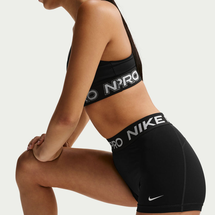 Nike Womens Pro Mid-Rise 3" Biker Shorts - Black/White - SP26