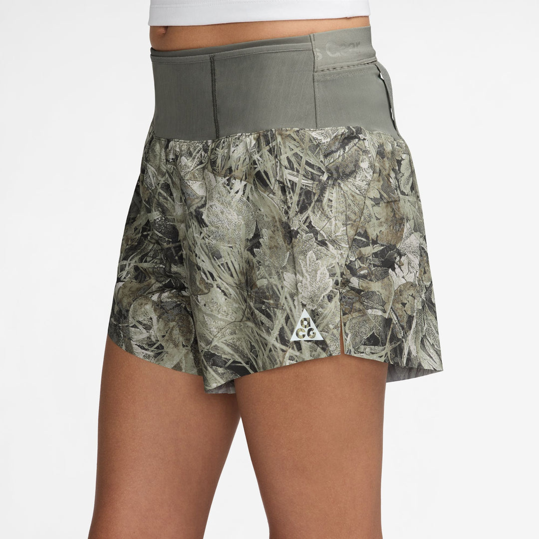 Nike Womens ACG Dri-FIT Brief-Lined Trail Running Shorts - Sequoia/Summit White - FA26