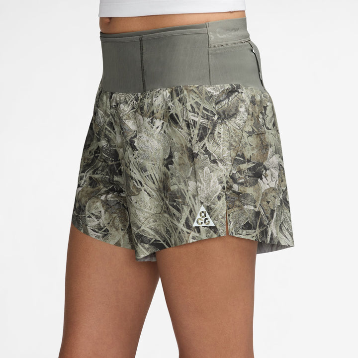 Nike Womens ACG Dri-FIT Brief-Lined Trail Running Shorts - Sequoia/Summit White - FA26