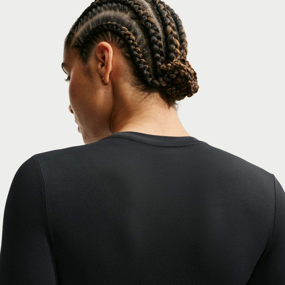 Nike One Womens Fitted Dri-FIT L/S Top - Black/White - FA26