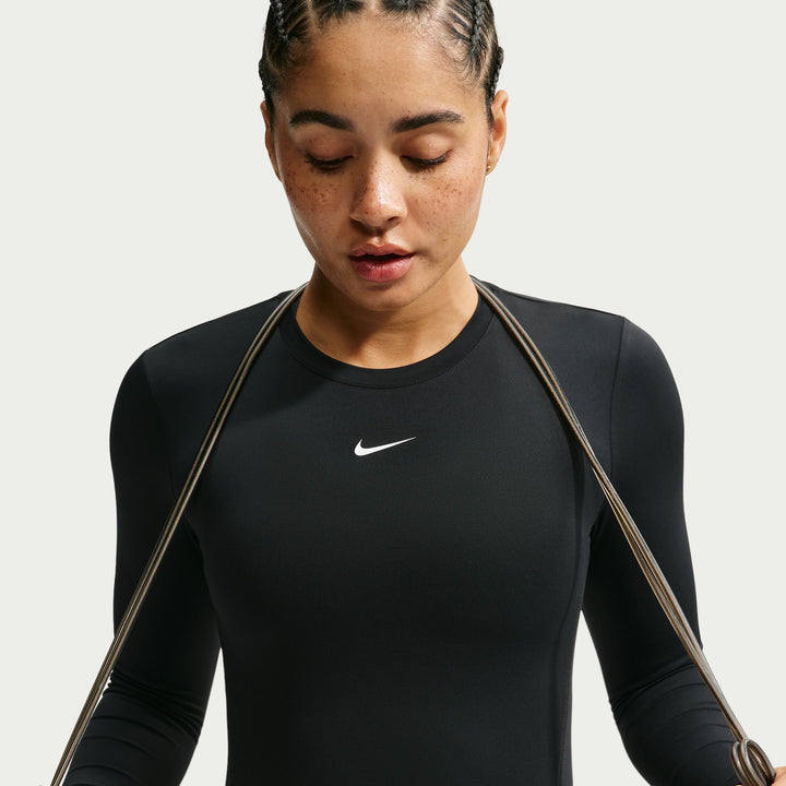 Nike One Womens Fitted Dri-FIT L/S Top - Black/White - FA26
