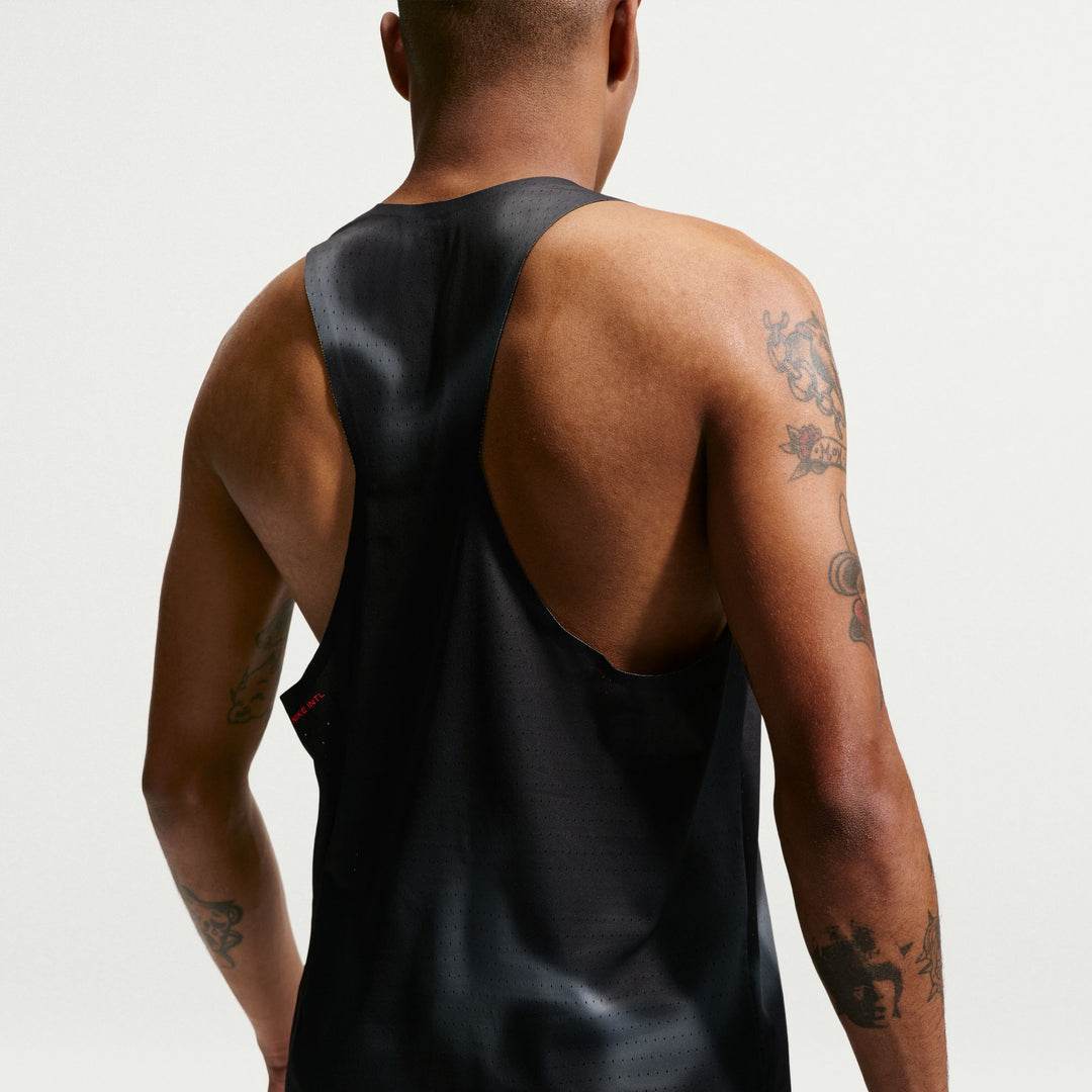 Nike Mens AeroSwift Dri-FIT ADV Running Singlet - Black/Dark Smoke Grey/Bright Crimson - SP26