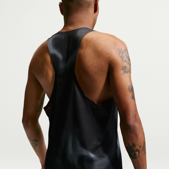 Nike Mens AeroSwift Dri-FIT ADV Running Singlet - Black/Dark Smoke Grey/Bright Crimson - SP26