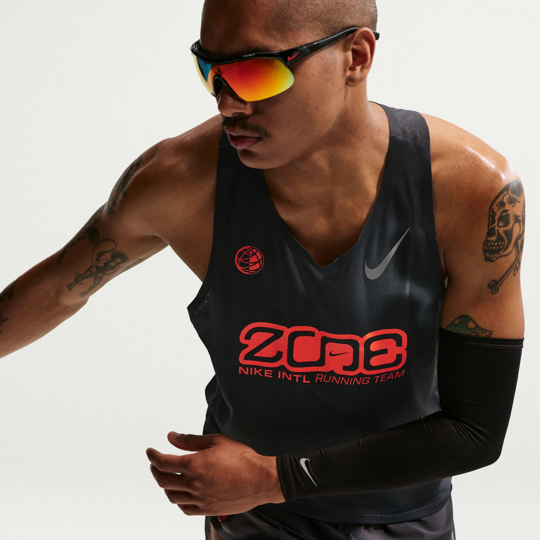 Nike Mens AeroSwift Dri-FIT ADV Running Singlet - Black/Dark Smoke Grey/Bright Crimson - SP26