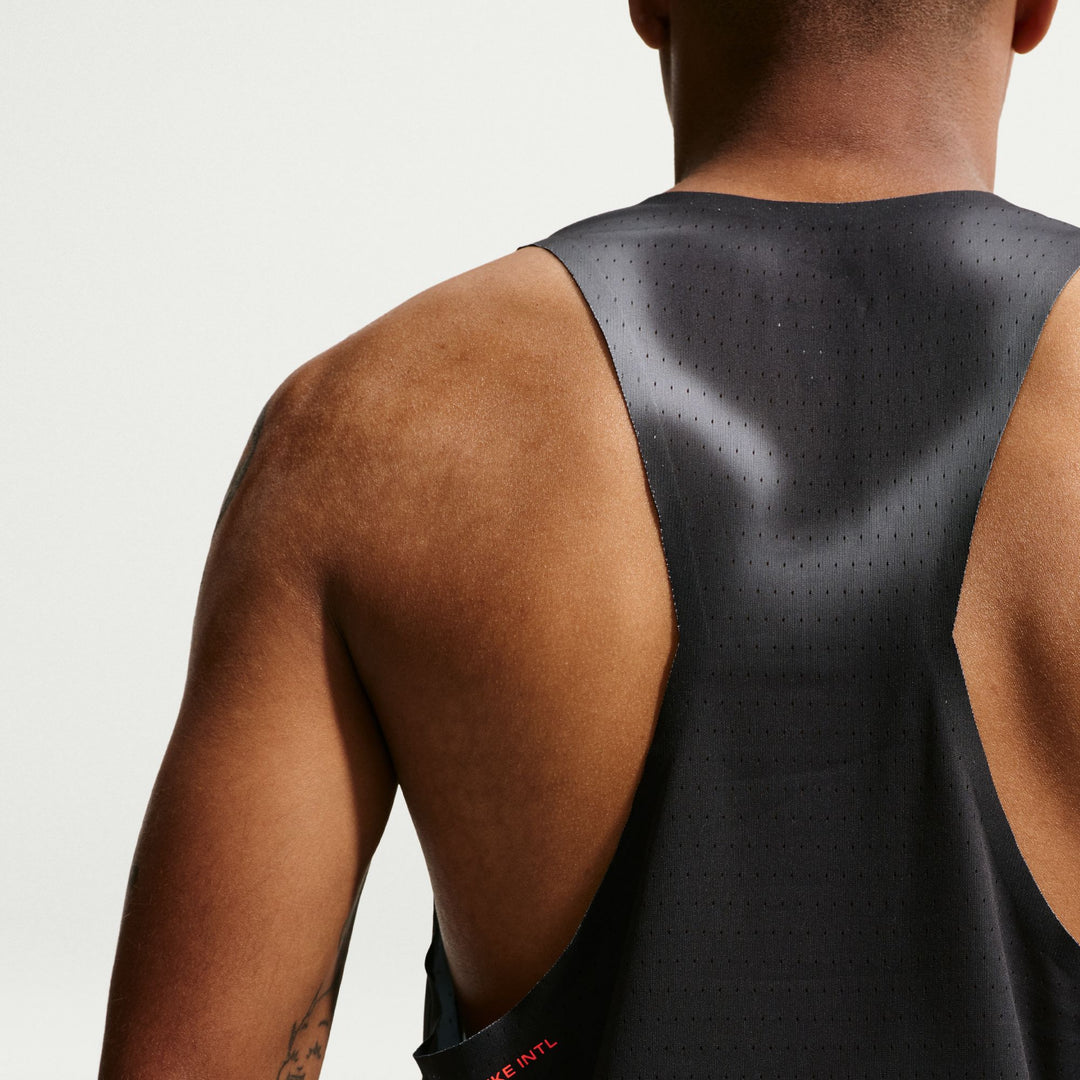 Nike Mens AeroSwift Dri-FIT ADV Running Singlet - Black/Dark Smoke Grey/Bright Crimson - SP26