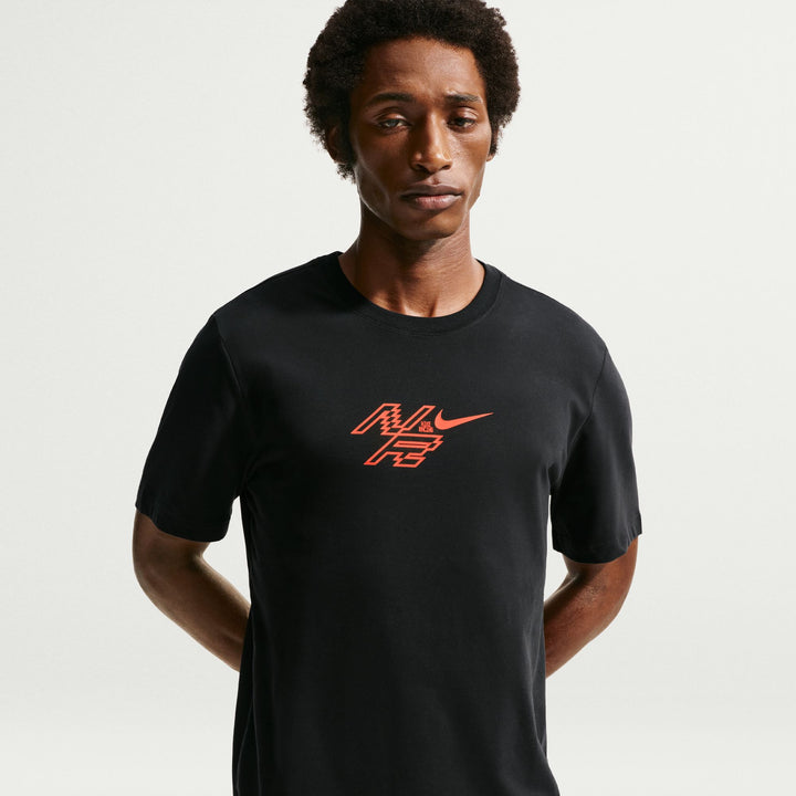 Nike Mens Dri-FIT AeroSwift Running Tee - Black/Bright Crimson - SP26