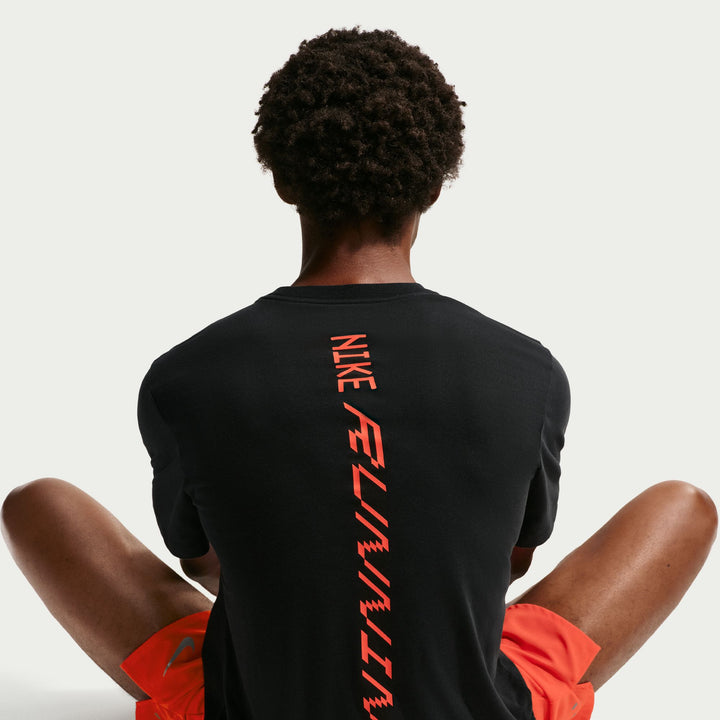 Nike Mens Dri-FIT AeroSwift Running Tee - Black/Bright Crimson - SP26