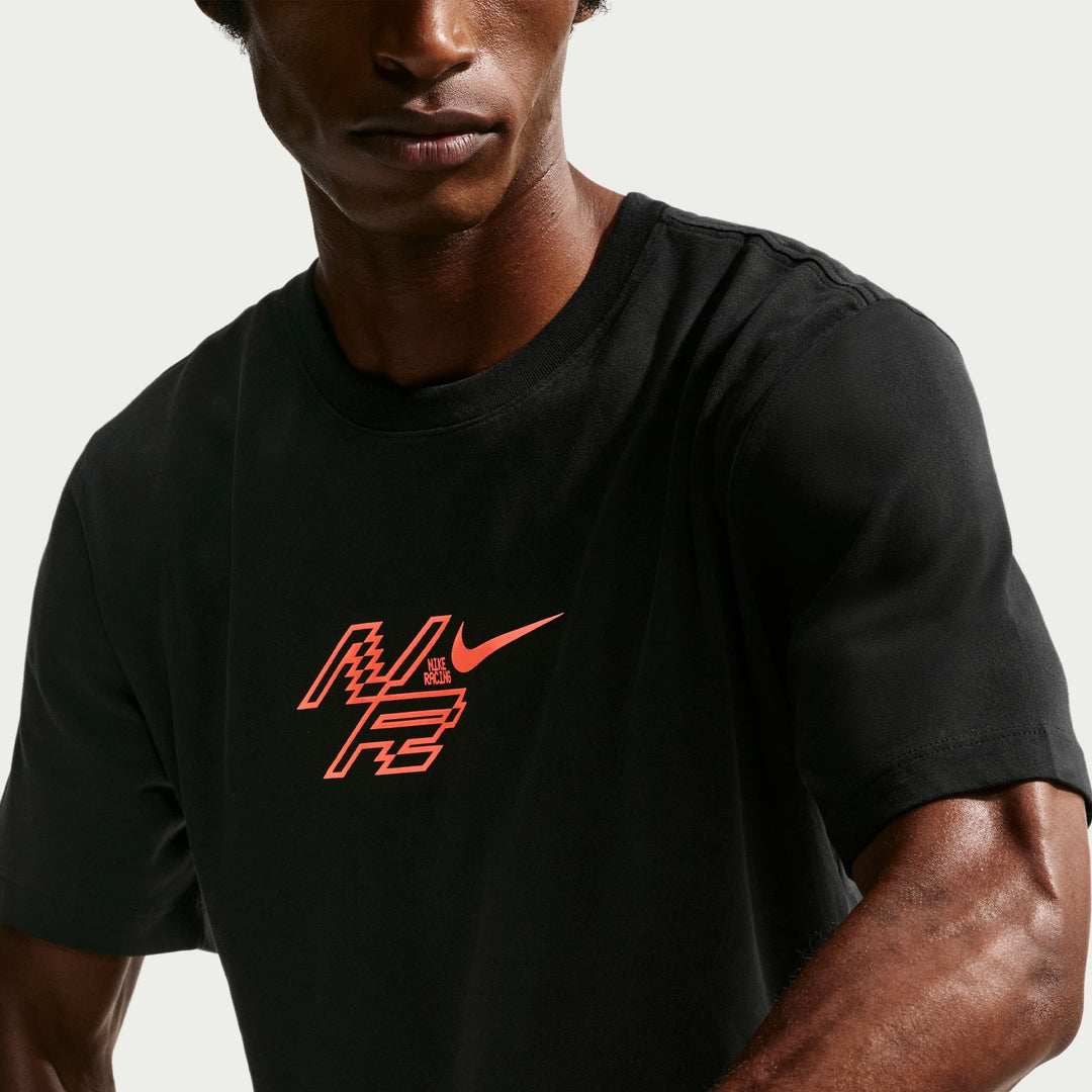 Nike Mens Dri-FIT AeroSwift Running Tee - Black/Bright Crimson - SP26