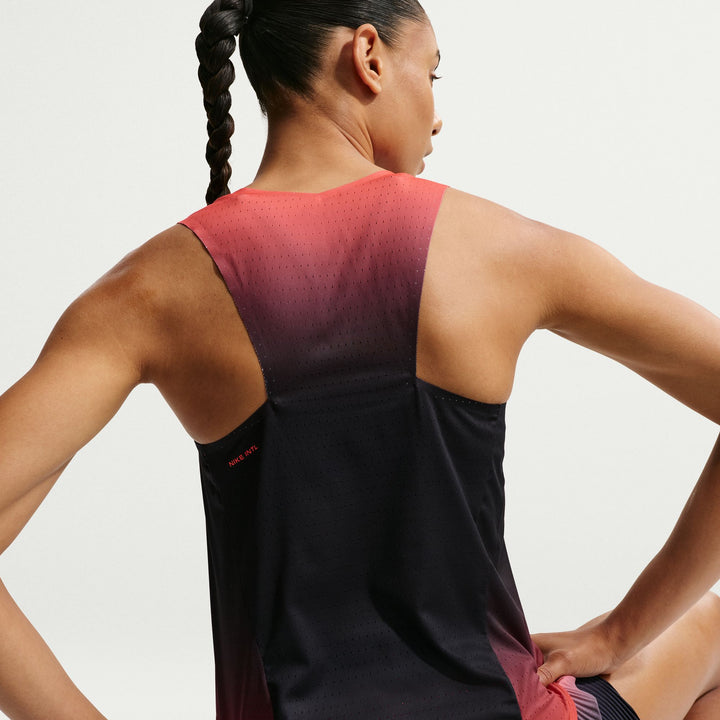 Nike Womens Dri-FIT ADV Aeroswift Singlet - Black/Bright Crimson/Metallic Silver - SP26