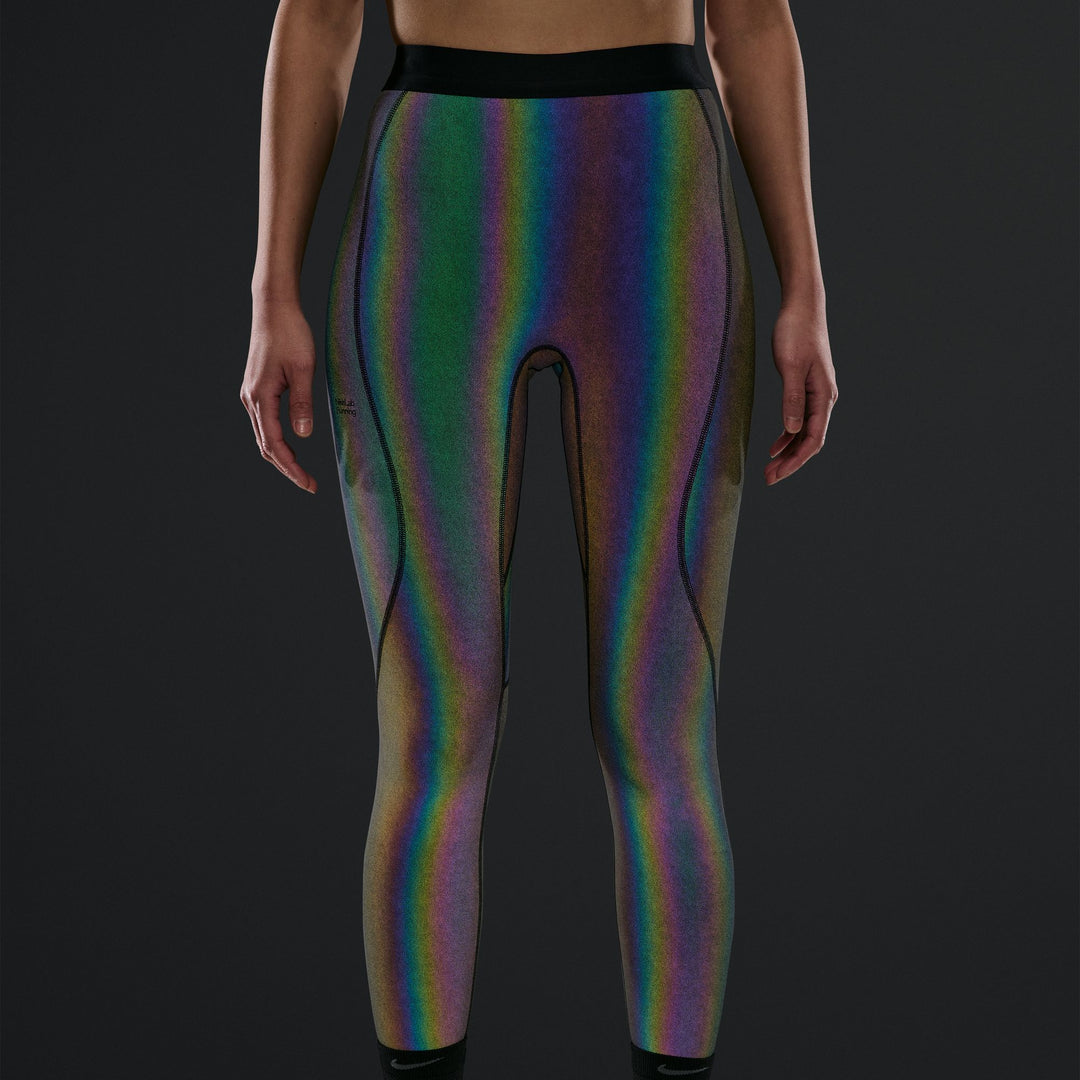 Nike Womens NikeLab High-Waisted Running Flash Leggings - Rainbow/Black - HO26